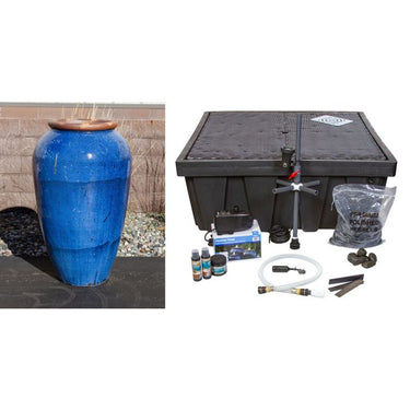 Tuscany FNT50382 Ceramic Triple Vase Complete Fountain Kit Vase Fountain Blue Thumb